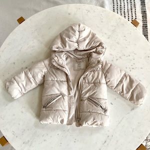 Baby Zara Size 2/3 Ivory Color Puff Jacket